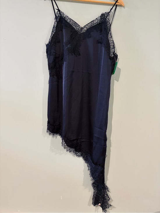 Simons Dresses & Skirts - Simons Navy Satin Slip with Lace Accents NWTs